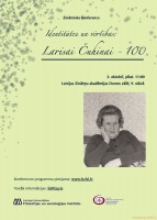 Larisas Čuhinas simts gadiem veltītās zinātniskās konferences programma